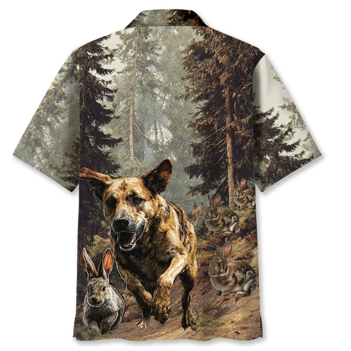 Dog Hunting Rabbit Forest Hawaiian Shirt
