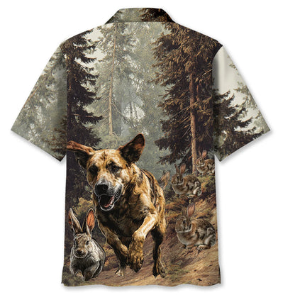 Dog Hunting Rabbit Forest Hawaiian Shirt