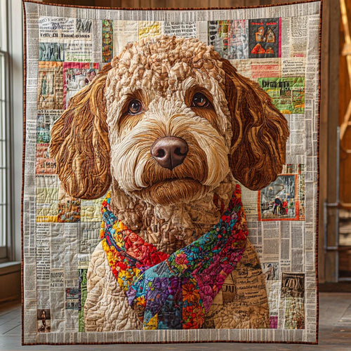 Doggo Gazette Quilt Blanket