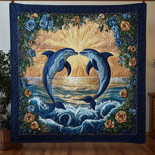 Dolphin Harmony Quilt Blanket