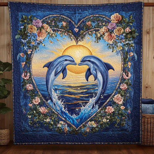 Dolphin Love Quilt Blanket