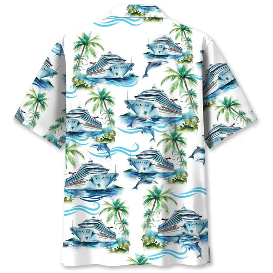 Dolphin Cruise Ship Vintage Hawaiian Shirt - S - hawaiian shirt