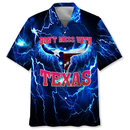 Don T Mess with Texas Thunder Lighting Hawaiian Shirt - S - hawaiian shirt