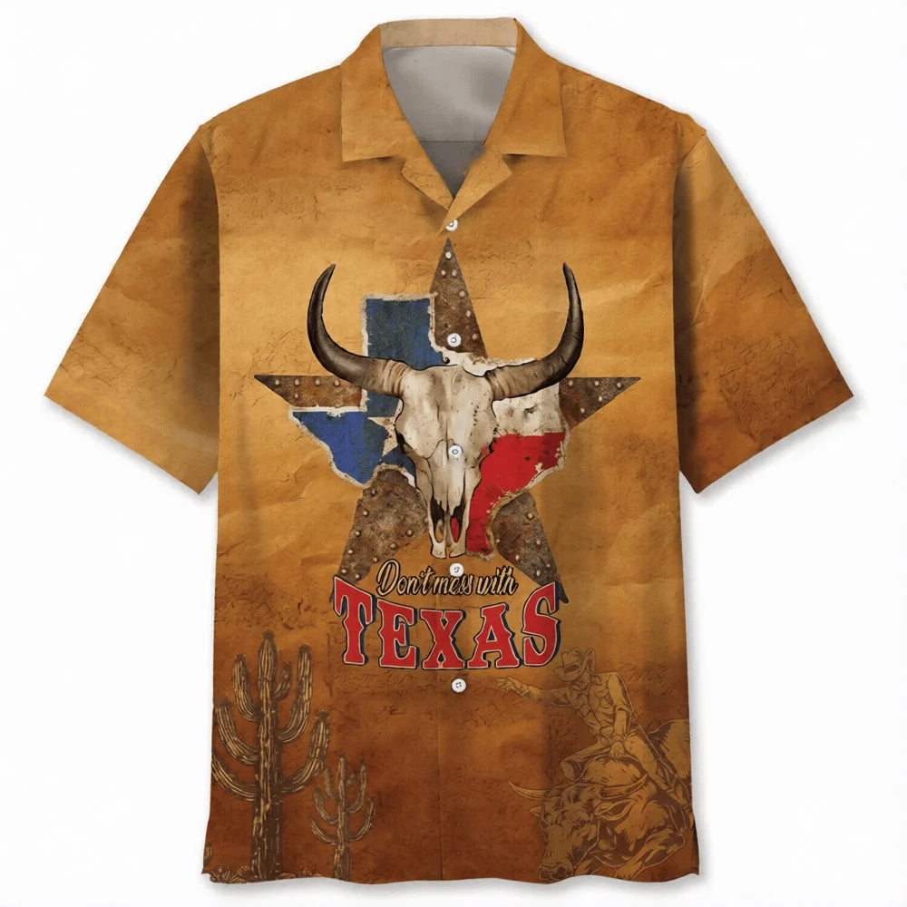 Don T Mess with Texas Vintage Hawaiian Shirt