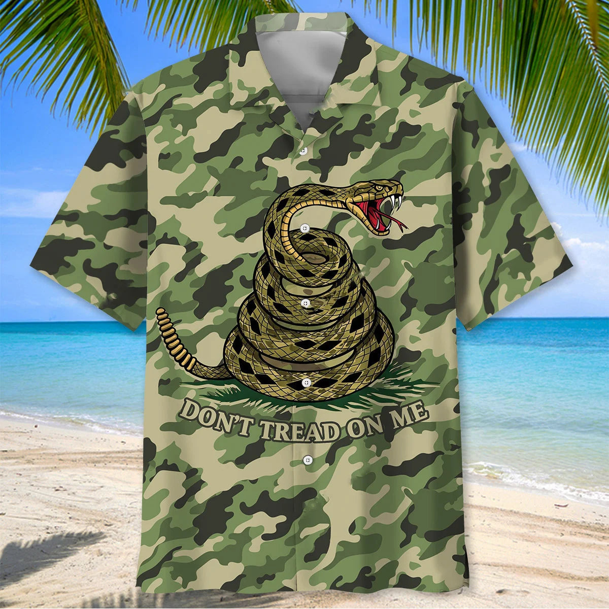 Don T Tread on Me Camouflage Hawaiian Shirt