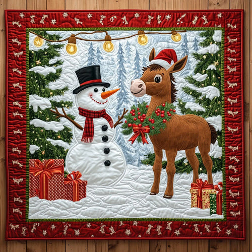 Donkey Christmas Friend Quilt Blanket