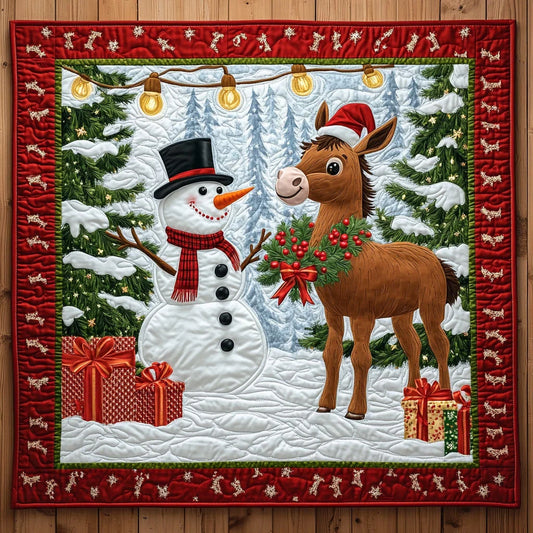 Donkey Christmas Friend Quilt Blanket