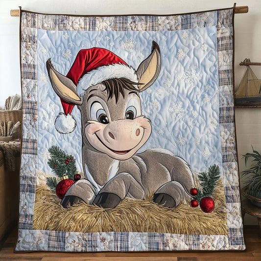 Donkey Christmas Spirit Quilt Blanket