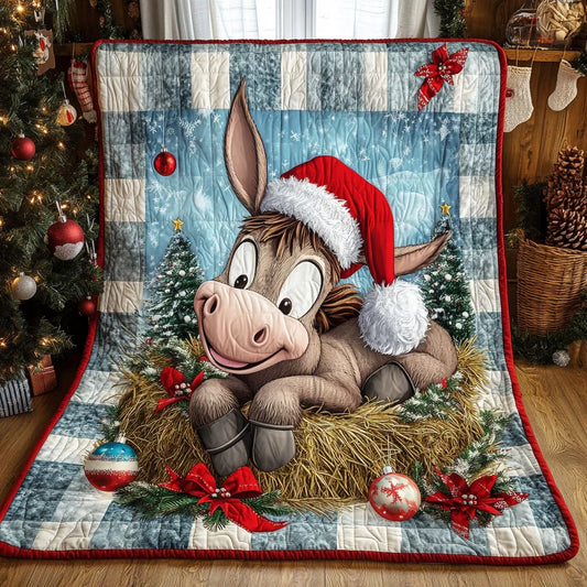 Donkey Holiday Charm Quilt Blanket