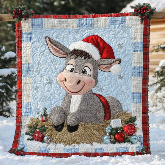 Donkey In The Barn Quilt Blanket
