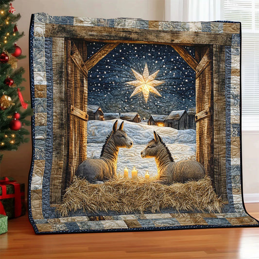 Donkey Night Quilt Blanket