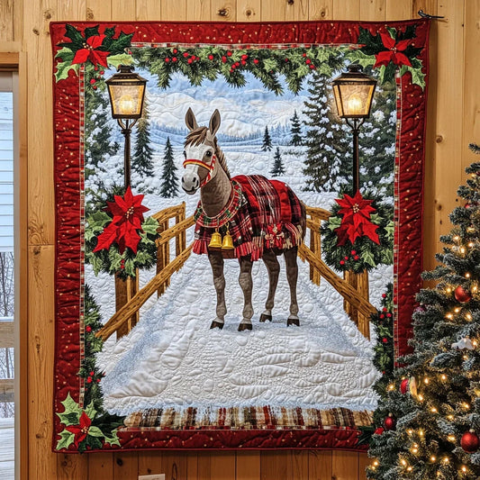 Donkey Winter Magic Quilt Blanket