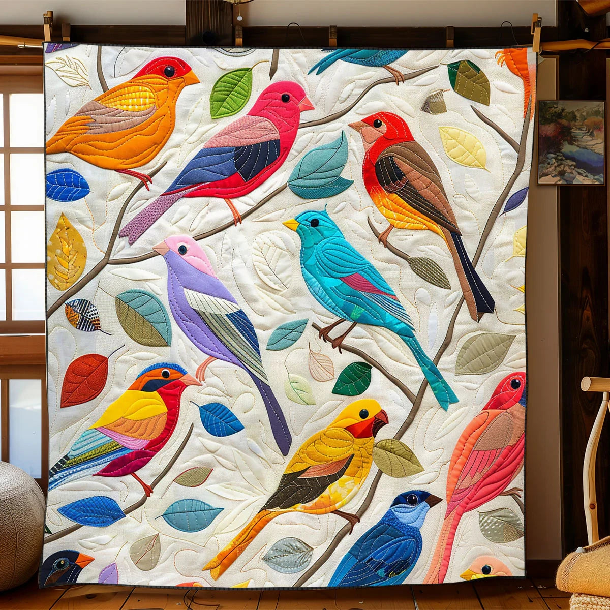Doodle Bird Quilt Blanket