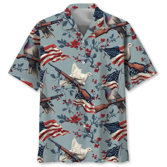 Dove Hunting America Hawaiian Shirt - S - hawaiian shirt