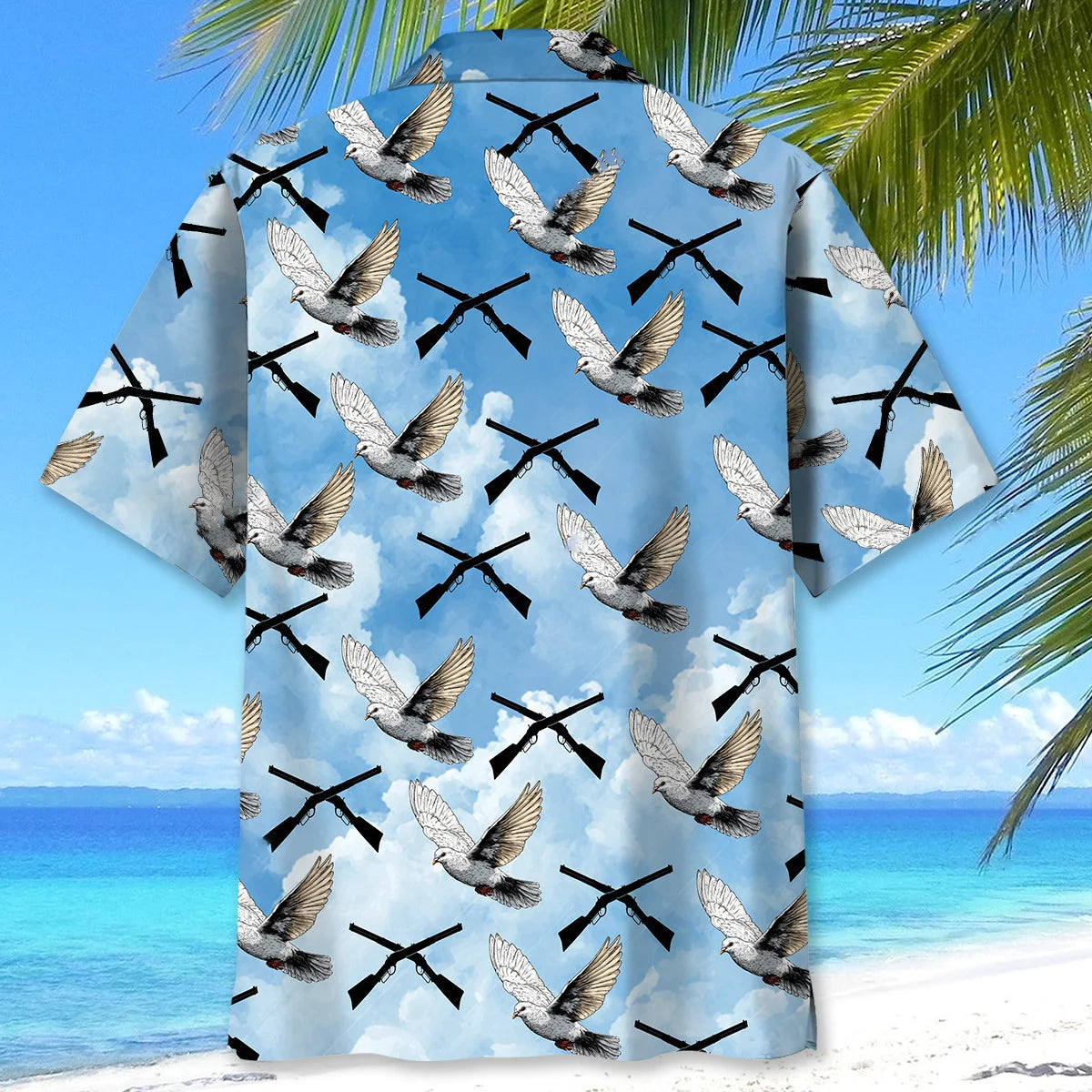 Dove Hunting Blue Sky Hawaiian Shirt
