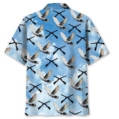 Dove Hunting Blue Sky Hawaiian Shirt