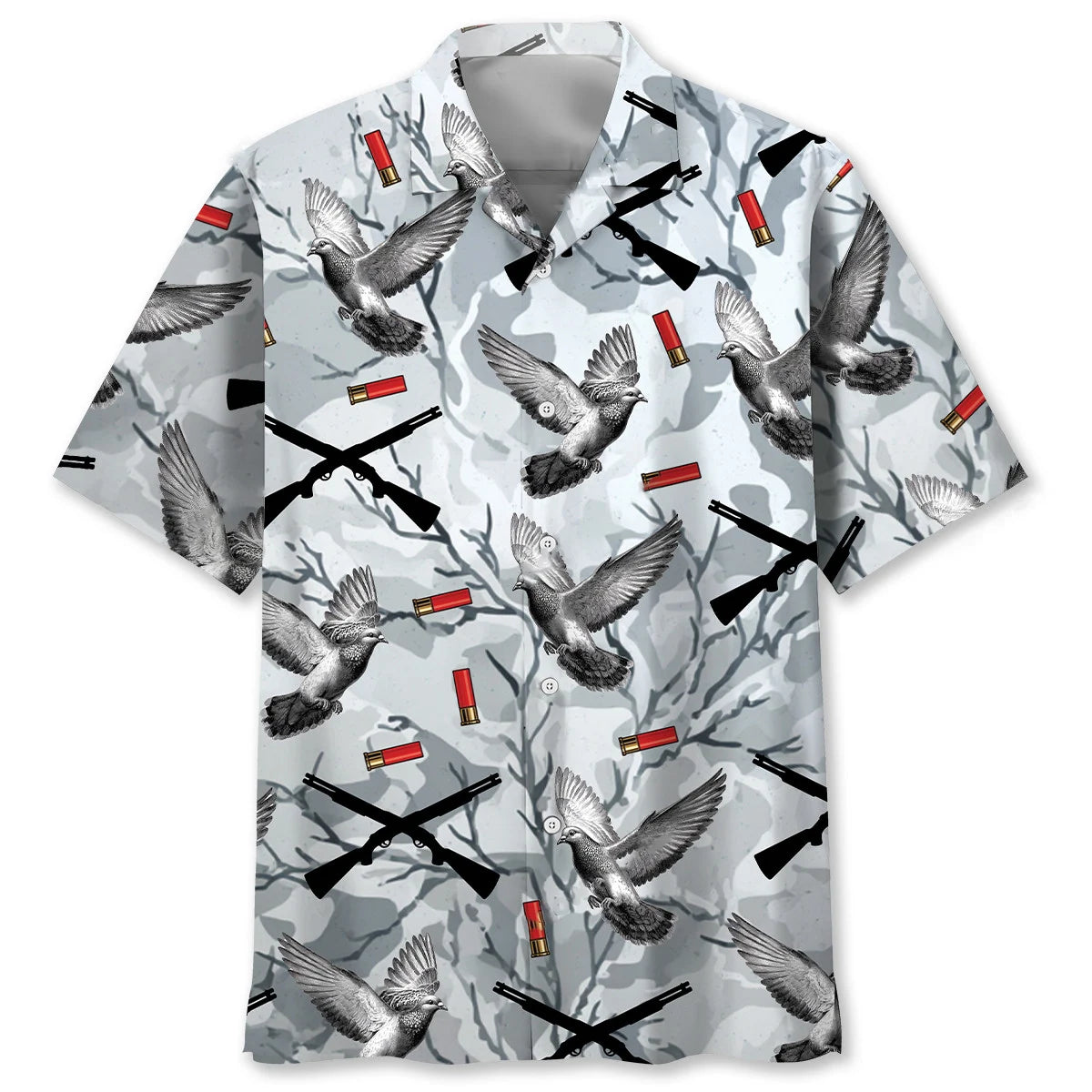Dove Hunting Gray Hawaiian Shirt