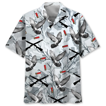 Dove Hunting Gray Hawaiian Shirt