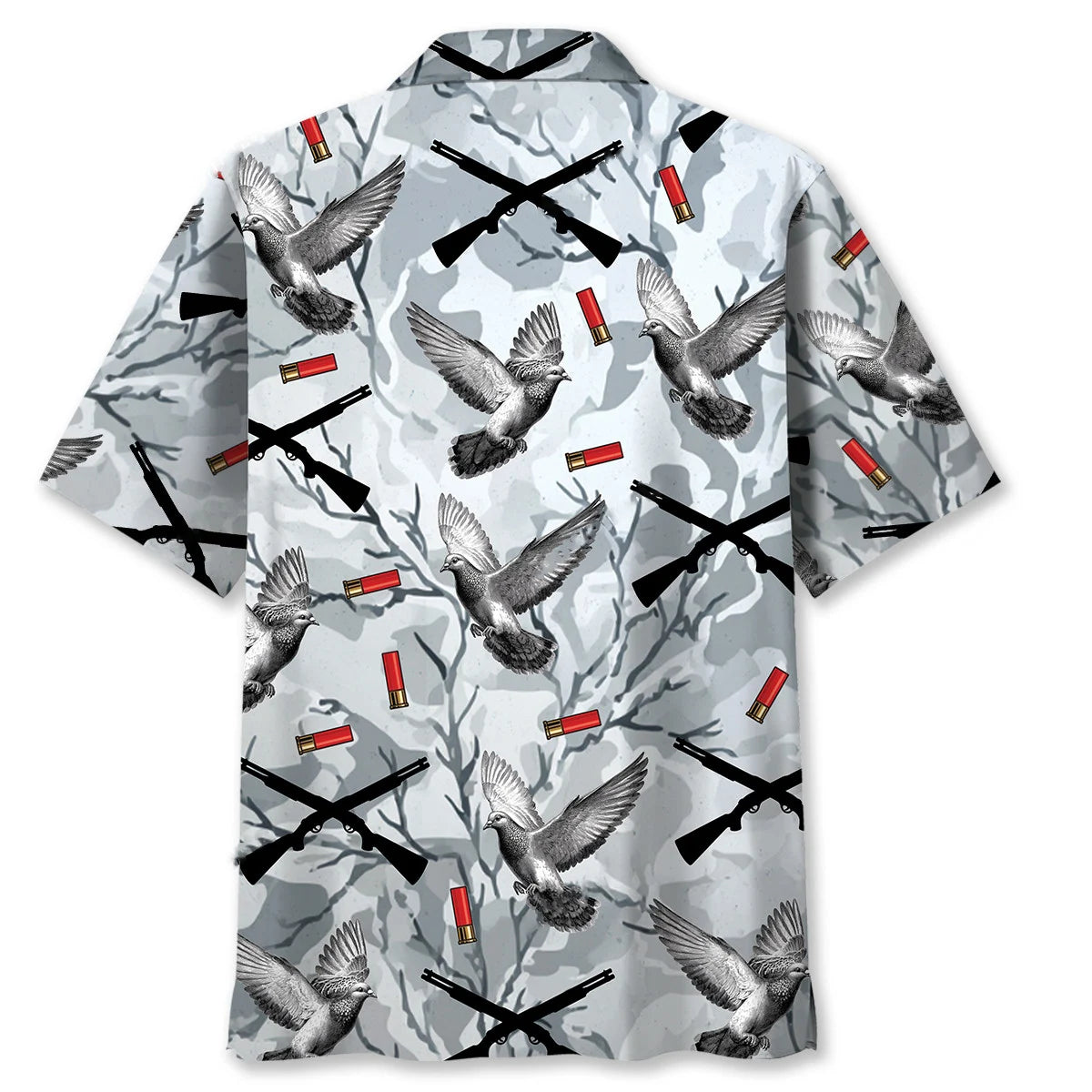 Dove Hunting Gray Hawaiian Shirt