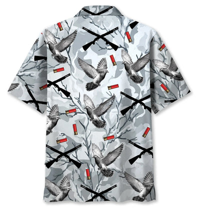 Dove Hunting Gray Hawaiian Shirt
