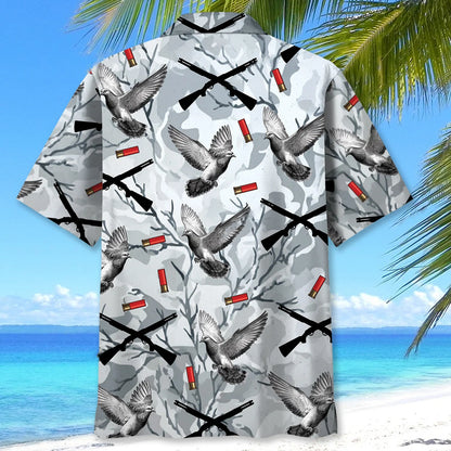 Dove Hunting Gray Hawaiian Shirt