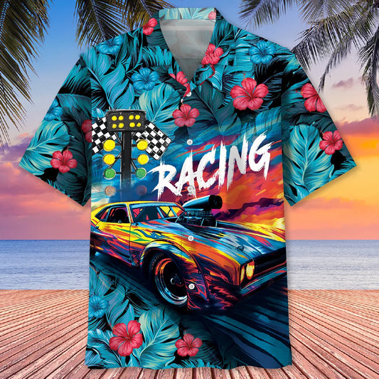 Drag Racing Tropical Hawaiian Shirt - S - hawaiian shirt