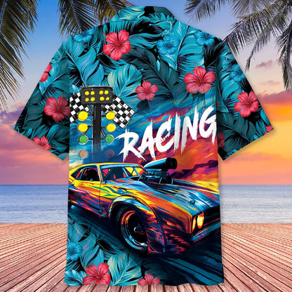 Drag Racing Tropical Hawaiian Shirt