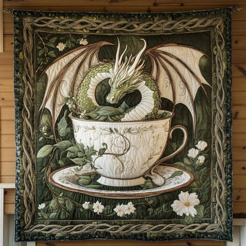 Dragon In Cup Quilt Blanket
