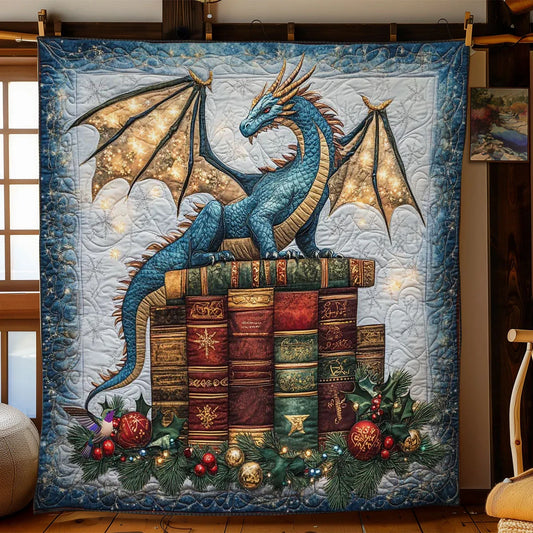 Dragon's Festive Hoard Quilt Blanket