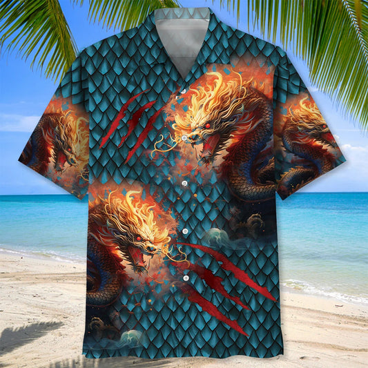Dragon Scratch Hawaiian Shirt - S - hawaiian shirt