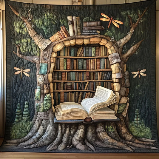 Dragonfly Arboreal Library Quilt Blanket