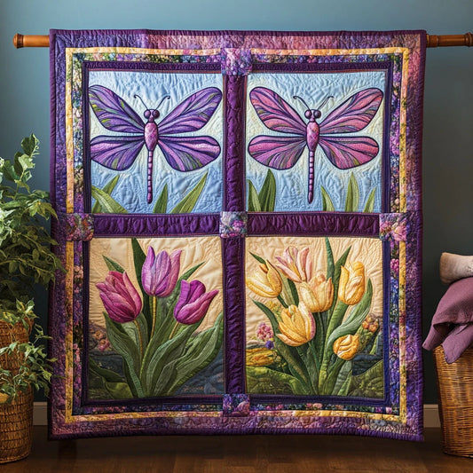 Dragonfly Blossom Quilt Blanket
