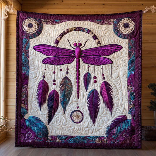 Dragonfly Dreamcatcher Quilt Blanket