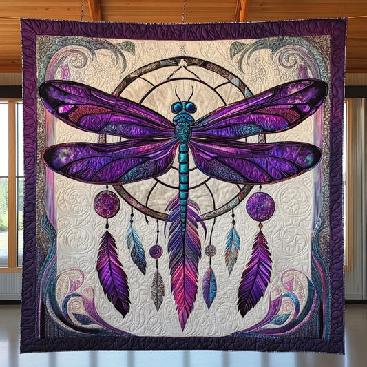Dragonfly Dreamcatcher Spirit Quilt Blanket