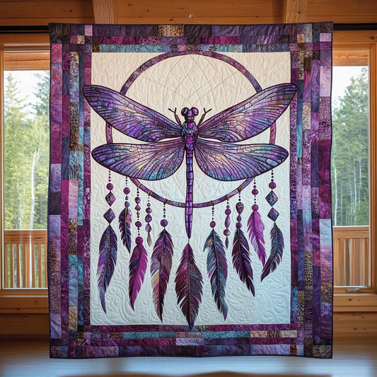 Dragonfly Glow Quilt Blanket