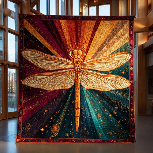 Dragonfly Glow Quilt Blanket