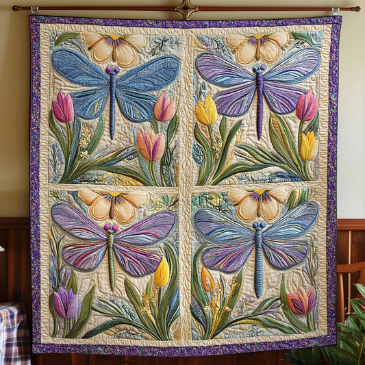 Dragonfly Glow Quilt Blanket