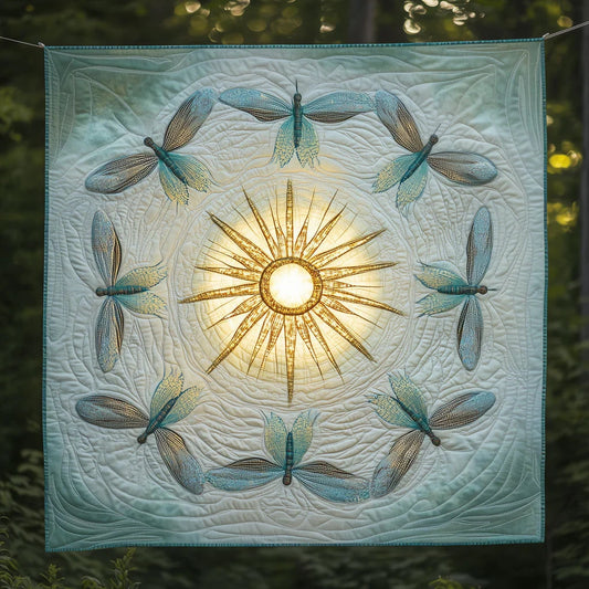 Dragonfly Halo Of Lights Quilt Blanket