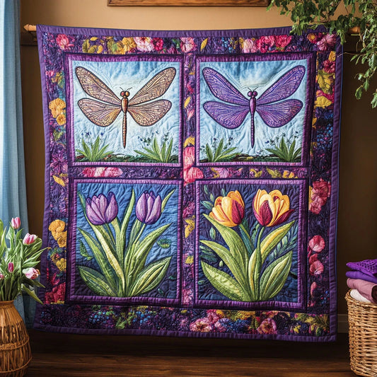 Dragonfly Harmony Quilt Blanket