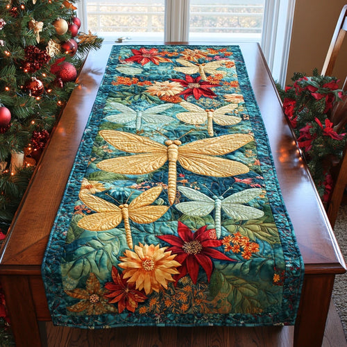 Dragonfly Light Quilted Table Runner