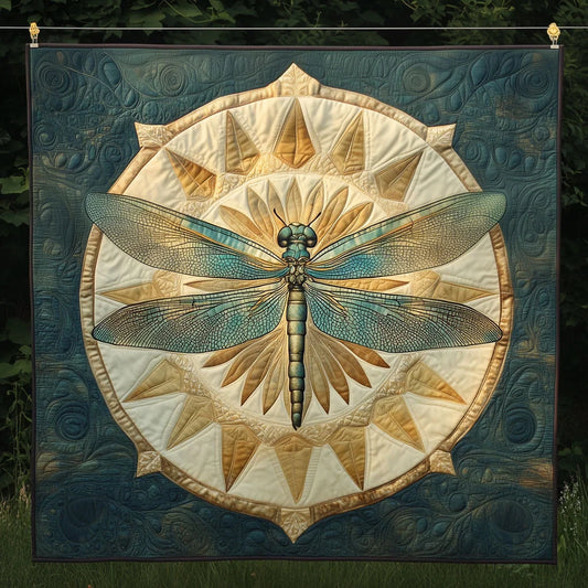 Dragonfly Mandala Quilt Blanket