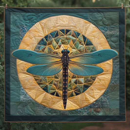 Dragonfly Radial Burst Quilt Blanket