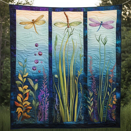 Dragonfly Underwater Larval Stage Quilt Blanket