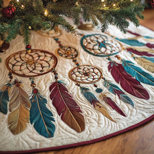 Dreamcatcher Bloom Christmas Quilted Tree Skirt