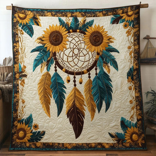 Dreamcatcher Golden Dream Quilt Blanket