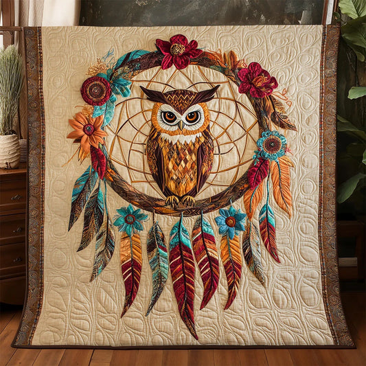 Dreamcatcher Native Owl Quilt Blanket
