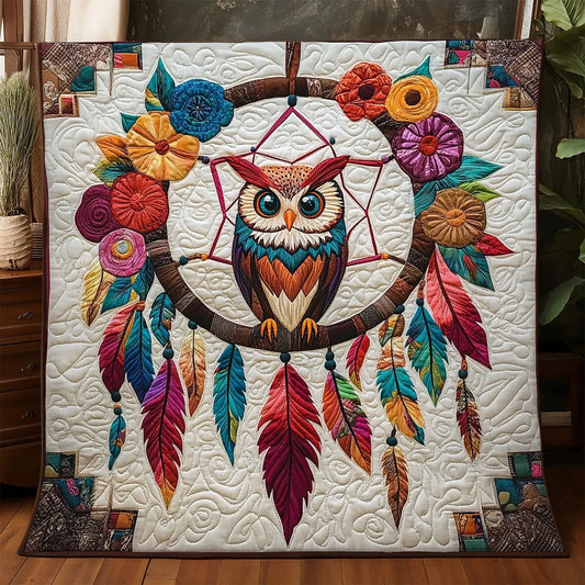 Dreamcatcher Native Owl Quilt Blanket