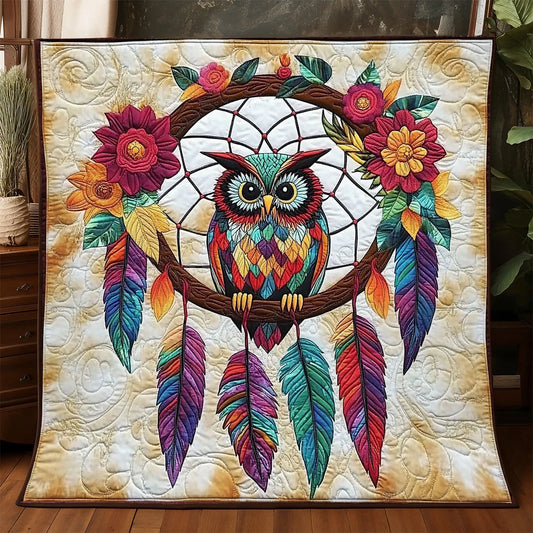 Dreamcatcher Native Owl Quilt Blanket