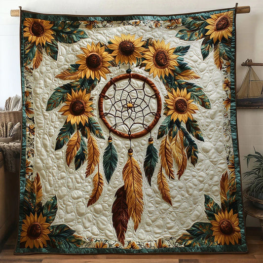 Dreamcatcher Yellow Magic Quilt Blanket