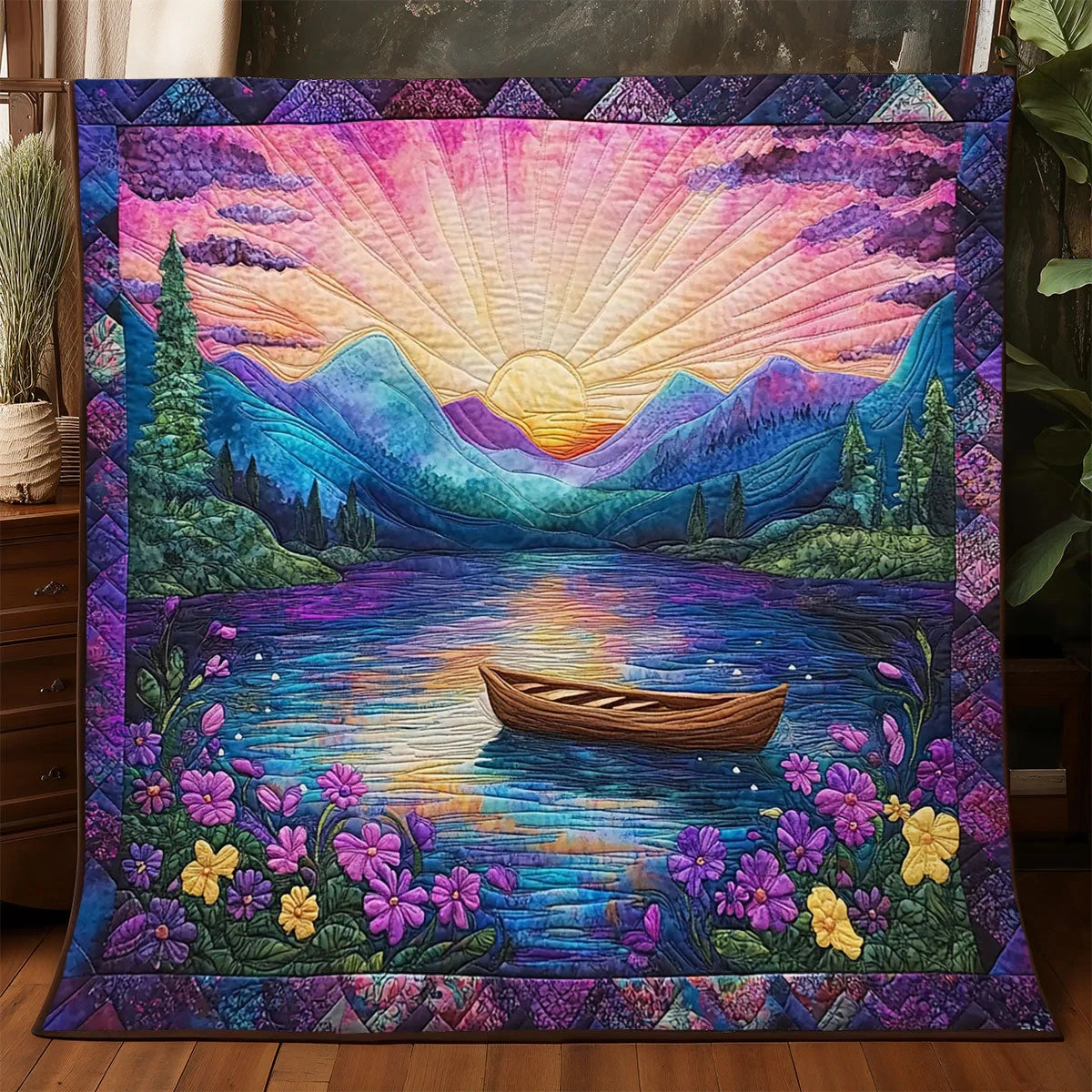 Dreamlike Tranquilt Boat Quilt Blanket